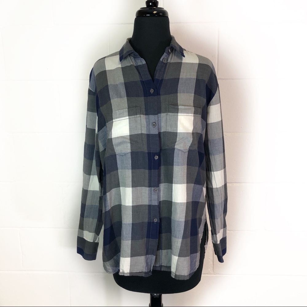 Madewell Plaid Lightweight Cotton Button Up Shirt